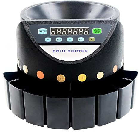 Contatore di denaro, La macchina for il conteggio di Sorter con moneta con UV/Mg/IR/DBL/HLF/CHN Contatore di monete euro di rilevamento contraffatto di 300 pezzi/min automatico elettronico 45W