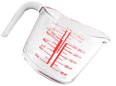 CONGARTENO Vaso Medidor de Vidrio Templado con Escala Clara Resistente al Calor Diseño de Boca Ancha para Repostería y Cocina Diaria