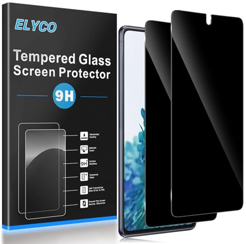 ELYCO Sichtschutz Schutzfolie für Samsung Galaxy S20 FE für Panzerglas, 2 Stück Anti-Spy Sichtschutzfolie, Sichtschutz Panzer Schutz Glas, Privacy Displayschutz, 9H Härte, Kratzfest, Blasenfrei
