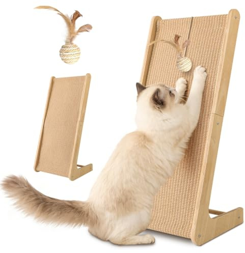 Umllpet Katzen Kratzbrett L-Form, Wand Kratzmöbel für Ecken | 72cm hohe Dual-Use Kratzfläche für Wand oder Ecke, ermöglicht artgerechte Krallenpflege Ihrer Katze