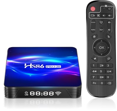 8K UHD Android 14.0 TV Box RK3566 4GB RAM 32GB ROM, HS86 PRO20 Smart TV Box Android 4K@60hz HDR10 Streaming Media Player Supporto Dualband WiFi6 2.4G/5G BT5.4 Ethernet 1000M, con telecomando IR