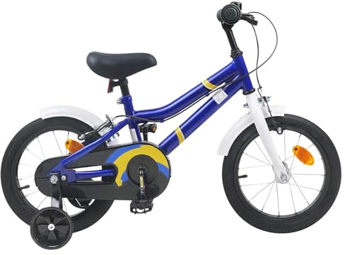 Ordellia Barncykel Tum svart röd av stål med fälgbroms, skyddsplåt, ringklocka och stativ för flera år, till stad och vardag