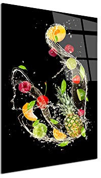 DECLINA Tableau verre acrylique, impression sur verre acryliques, tableau verre acryliques cuisine, Tableau verre acrylique deco Eclat de Fruits, 30x50 cm