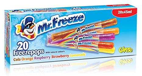 Mr Freeze - Lot de 8 Sucettes Glaçons Freeze Pops Arôme Naturel 20 x 45 ml