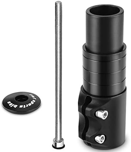 Yosoo Health Gear Lenkervorbau, 28,6 mm, für Mountainbike, Gabel, Extender, Verlängerung, Gabelschaft, aus Aluminiumlegierung, für Mountainbike (schwarz)