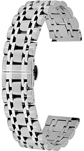 Kai Tian 7 Zeilen Armband Edelstahl Uhrenarmband 20mm 22mm Gebürstet Poliert Uhrenarmbänder für Männer Frauen Schnelle Veröffentlichung Verjüngt