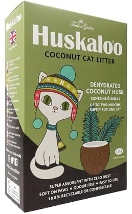 Huskaloo Katzenstreu, Kokosnuss, 2 Monate Vorrat