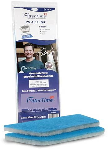FilterTime RV FT-616 Allergen RV Air Filter 6”x16” AC Filter Replacement for Coleman Mach (2 filters per pack)