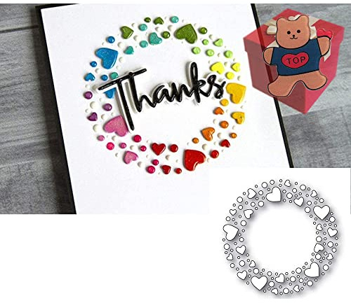 Herz-Kreis-Stanzformen für Kartenherstellung, Herz-Kreis, Stanzschablonen für DIY, Scrapbooking, Fotoalbum, dekorative Prägepapier