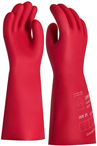PRO FIT 704 Schutz-Handschuhe für Elektriker - Arbeits-Handschuhe gegen Elektrizität - EN 60903 (Klasse 1) - Rot - 10/XL