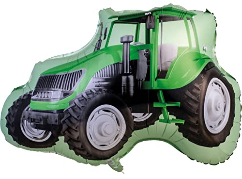 XL Folienballon * TRAKTOR * als Deko für Kindergeburtstag und Bauernhof-Party | 73x50cm | für Luft und Helium | Farm Trecker Kinder Geburtstag Ballon Dekoration Folienballons