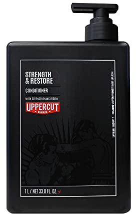 Uppercut Deluxe Strength and Restore Conditioner 1L | Infused with Biotin and Caffeine to Promote Healthy Hair Growth. Nourishes and Strengthens. Salon Size for All Hair Types.