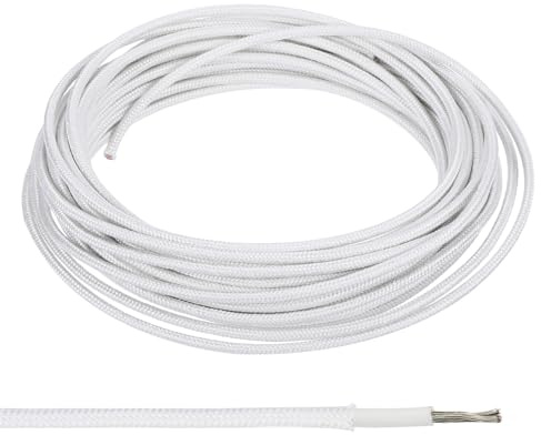 PATIKIL 26.3Ft 14AWG Electronic Wire, -30 to 200 Degrees Celsius Insulated High Temperature Resistant Electrical Flexible Silicone Cable for Lamp Boiler Heater, White