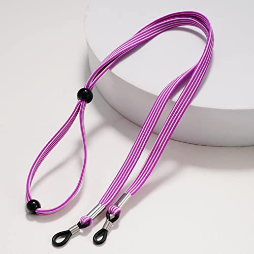 Brillenkette Einfacher Streifen Brillenkette Seil Brillenkette Lanyard Kette Anti-Entfernungs-Gummiband Für Sport Lila