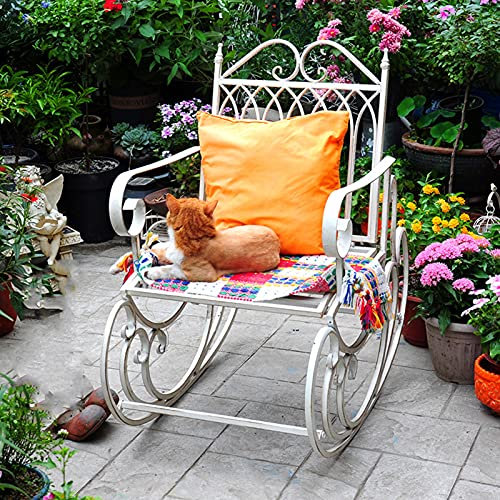 Gartenbank, Schaukelstühle für Patio, mit braunem Antik-Finish, Gartenschaukel aus Metall, Eisen, mit Sitzbank, Scroll-Design, für Höfe, Schwimmbäder, Rasen, Balkon