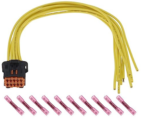 ECSiNG Sitzheizung Kabelbaum mit 10 Stück Schrumpfklemme 6509ER 1613952180 kompatibel mit Peugeot kompatibel mit Citroen 10 Pin Kabelbaum