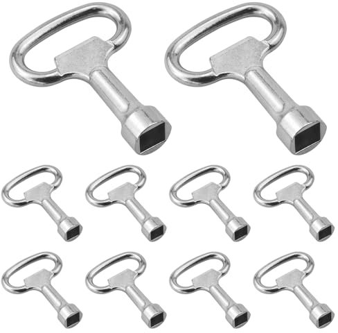 Kaelah 10 Stück Vierkantschlüssel Dornschlüssel Vierkantschlüssel Steckschlüssel Schaltschrankschlüssel Allzweckschlüssel aus Zinklegierung 13x8x8mm für Gas Wasserzähler Kasten