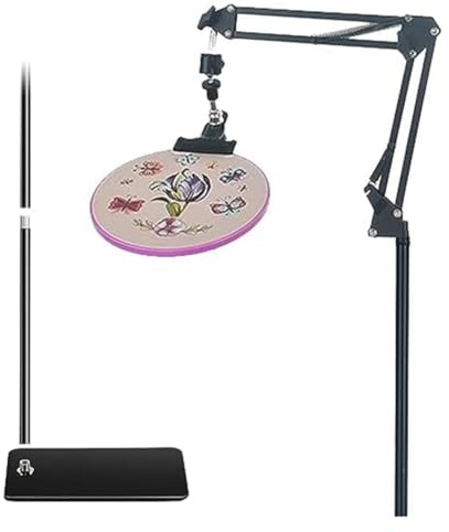 Clyictz Stickrahmen-Halter, Schoßständer, Kreuzstichhalter, Ständer, Stickhalter, Ständer, verstellbar, schwarz, für Stickrahmen