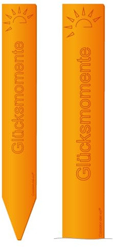 Cazador-del-sol ® - das Original | sunart - Leuchtstele | 1 Stück | Glücksmomente - Leuchtstele orange | Höhe 51 cm
