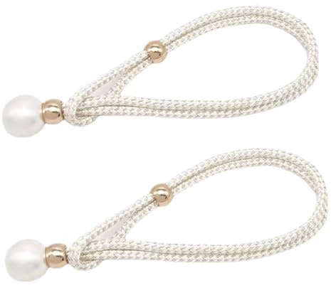 BinPhorm Abrazaderas para Cortinas,2 PCS Hebilla de Cortina Alzapaños de Cortina Correa de Cortina Decorados con Perlas Soporte de Cortina para Decoración de Familia Oficina