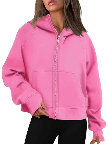Timuspo Hoodie Damen Sweatjacke Kapuzenjacke Herbst Winter Sweatshirt Kapuzenpullover mit Kapuze Reißverschluss Mantel Zipper Pullover