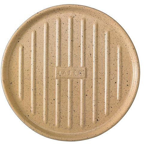 Römertopf Grillplatte aus Keramik, Plancha rund mit Grillstegen ø 31,5 cm