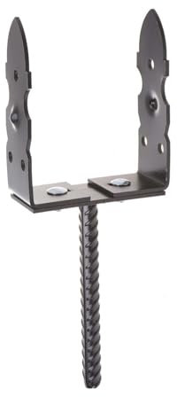 Aqbau® U-Pfostenträger verstellbar 60-200 mm Stange 200mm Pfostenträger Verstellbar Betonanker für Holzpfosten Einbetonieren Pfostenanker U-Form Schwarz Retro