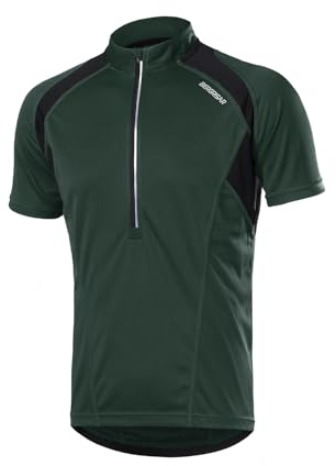 BERGRISAR Herren Radtrikot Fahrradtrikot Kurzarm, Halbem Reißverschluss Rennrad Mountainbike Trikots T Shirt 3+1 Taschen BG060