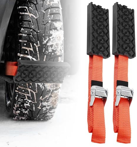 Schneeketten Gummi, 2 Stück Rad-Reifenkette Anfahrhilfe, Rutschfest, Unebene Oberfläche, Flexibler Riemen Auto Schneeketten, Auto-Fluchtbrett für Geländewagen für Universal für Alle Reifenarten