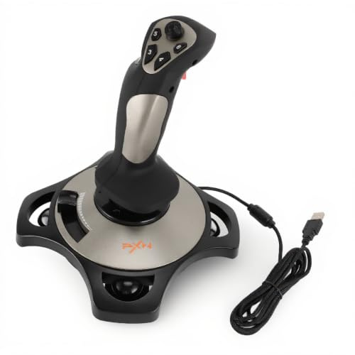 Jectse Computer-Flug-Joystick mit Vibrationsfunktion, Programmierbare Tasten, Kompatibel mit 7 8 10 11 Computer für PC Computer Laptop