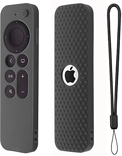 Silicone Case for Apple TV Siri Remote 3rd Gen Protective Cover Compatible with Apple TV 4K 2nd Gen 2021 (Dark Grey)