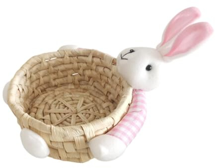 SiaBiced Cestino di Pasqua a Forma di, Cestino Decorativo per Riporre Caramelle, Cestino Regalo Rustico E Carino, Cestino per Uova di Pasqua, Medio