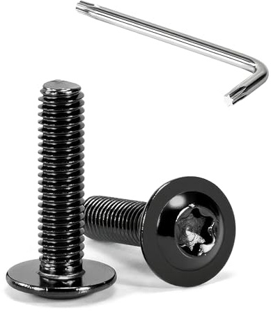 Tunejoy Viti a Testa Bombata Torx Nero con Flangia M5 x 20 mm Vite a Testa Esagonale Bulloni in Acciaio Inox A2 V2A Viti a Brugola con Chiavi a T25 Filettatura Completa 20 Pezzi