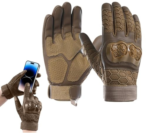 Guanti da equitazione da uomo, guanti da moto, guanti da moto con schermo tattile e custodia rigida, guanti da moto per uomini e donne, guanti da caccia antiscivolo per allenamento