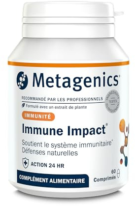 Metagenics Immune Impact - Vitamine C & D, Zinc, Sélénium et Thé Vert - Soutien Immunitaire - Défenses Naturelles (60 comprimés)