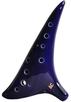 ocarina Instrumento musical profesional ocarina alto de 12 agujeros en clave C(Blue)