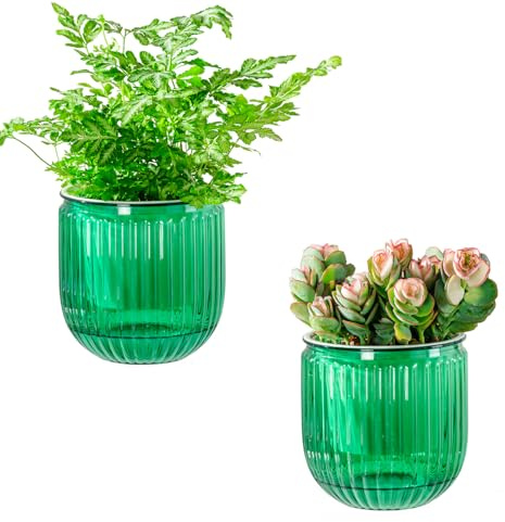 Josteve Vasi per piante autoirriganti per interni, 10,8 cm, confezione da 2 vasi da fiori in plastica per orchidee, piante da giardino, per erbe, piante da appartamento, violette africane, fioriera