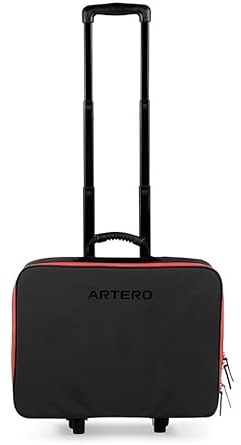 Artero Pandora Hjul resväska för frisör professionell hund stor kapacitet robust design organiserade fack enkel och säker transport, Svart och röd, Husdjursvård