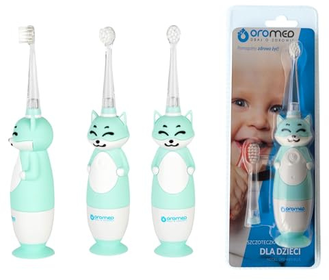 OROMED ORO-KIDS BLUE Schallzahnbürste für Kinder 0–3 Jahre, mit weichen Borsten, 16.000 Bewegungen/Min., integriertem 2-Min.-Timer, rutschfestem Griff, IPX7 wasserdicht, Blau