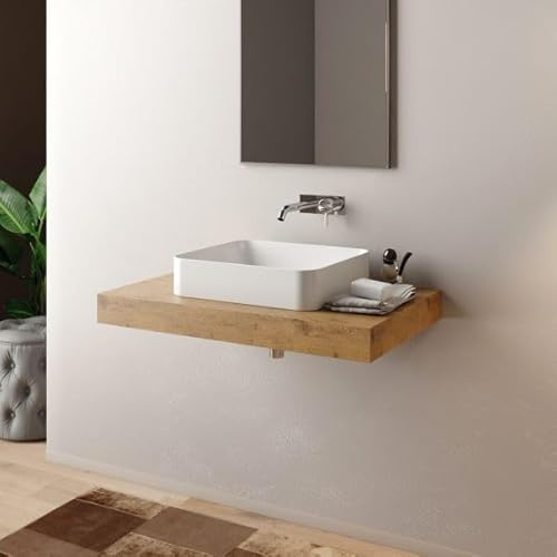 Mobo Mensolone bagno per lavabo da appoggio 80 cm, 80x46x8 cm, aramo light