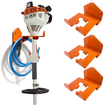 OSROENE Weedeater Hanger, 3 Pack Weed Eater Hanger for Wall, Heavy Duty Weed Wacker Hooks for Garage, Garage Organization Storage Shed Organizer Mounted Trimmer Rack