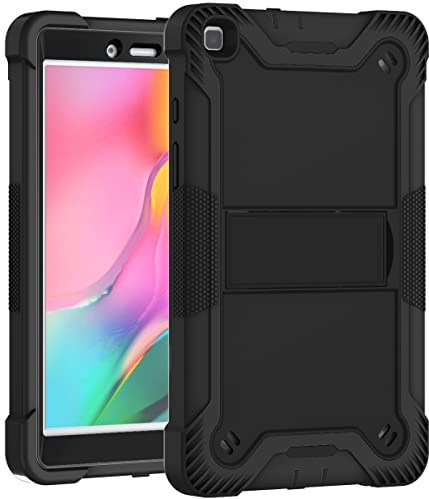 Tablettskydd Fall For Samsung Galaxy Tab A 8,0 2019, SM-T290 / T295, For barn Tablet case A, Case Heavy Duty Shocksäker robust skyddande fall w Inbyggd stativ(Siyah)