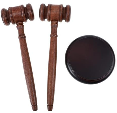 UPKOCH Wooden Gavel with Base Sturdy Auction and Trial Hammer for Judges Lawyers Auctioneers Clear Loud Sound Smooth Rounded Edges Natural for Courtroom and Meeting Use