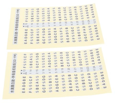 DECOMELODY 2 pezzi Adesivi Tastiera Chitarra Mappa Note Musicali Professionali per Principianti Sticker Segnatasti Facili da Leggere Strumento Pratico per Apprendimento Scale e Accordature