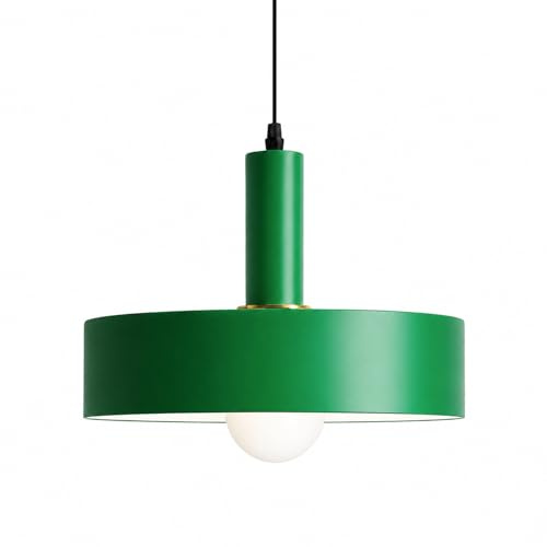 HJXDtech ⌀30cm Pendelleuchte Esstisch, Moderne Hängelampe aus Metall in Grün, Höhenverstellbar Hängende Deckenlampe für Küchen, Esszimmer, Wohnzimmer & Café, E27-Fassung