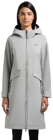 khujo dam lång övergångsjacka, kappa av matt skimrande material, parkas med stor huva, Femke2 XS-XXL, Moln grön, L