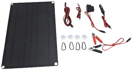 Generic Kit Caricabatterie per Pannello Solare Kit Caricabatterie per Pannello Solare Portatile Durevole in Silicio Monocristallino da 20 W per Auto e