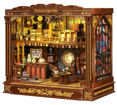Il miglior regalo: casetta in legno fai da te in miniatura con illuminazione a LED, puzzle in legno 3D, set creativo per il fai da te, statuetta decorativa creativa (con tappo antipolvere)