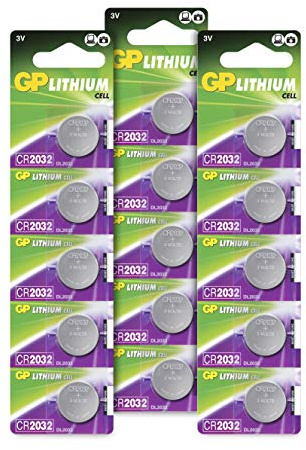 GP Batteries pilas de litio botón CR2032 3V (Pack de 15)