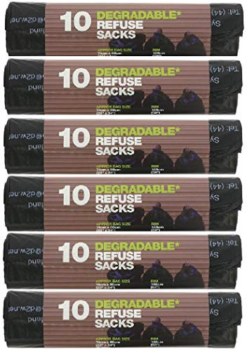 D2W Black Refuse Sacks 10 Pieces (Pack of 6)